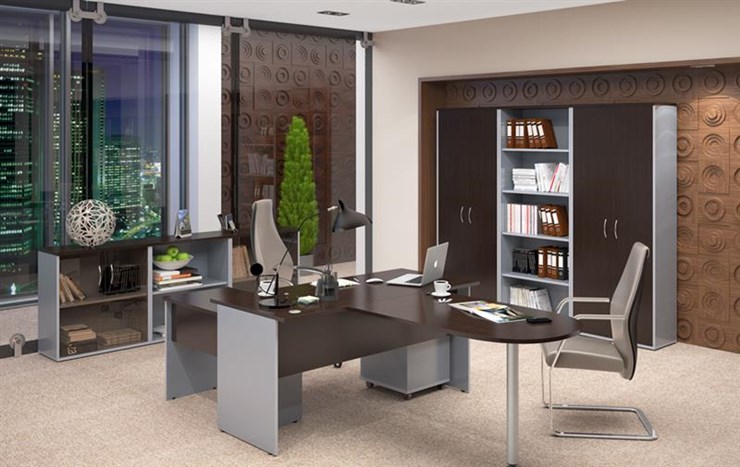 Офисный комплект мебели IMAGO три стола, 2 шкафа, стеллаж, тумба в Мурманске - изображение 3